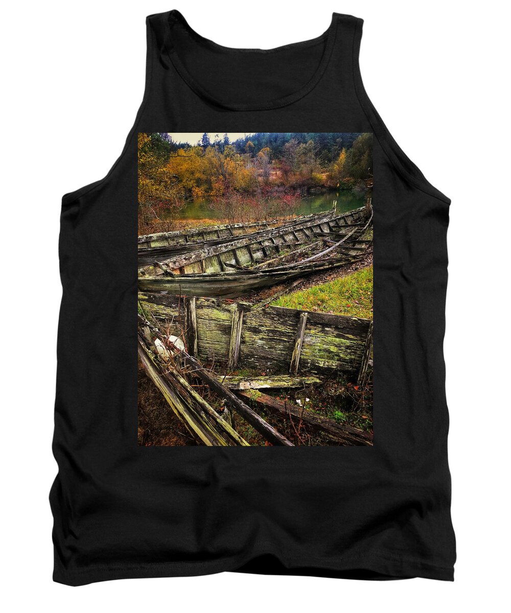 Orcas Island Tank Top featuring the photograph Orcas Island Vintage Rowboats by Jerry Abbott