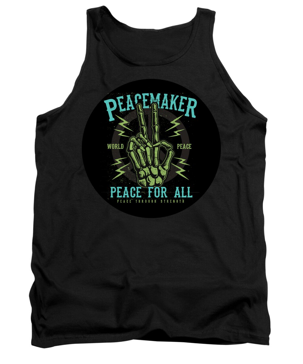 Peace Tank Top featuring the digital art Peace for All by Long Shot
