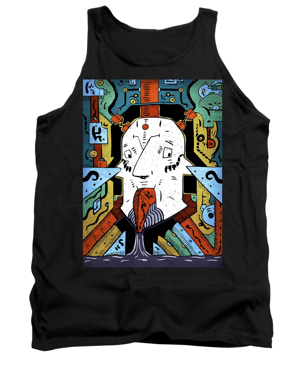 Petroleum Tank Top featuring the drawing Petroleum by Sotuland Art