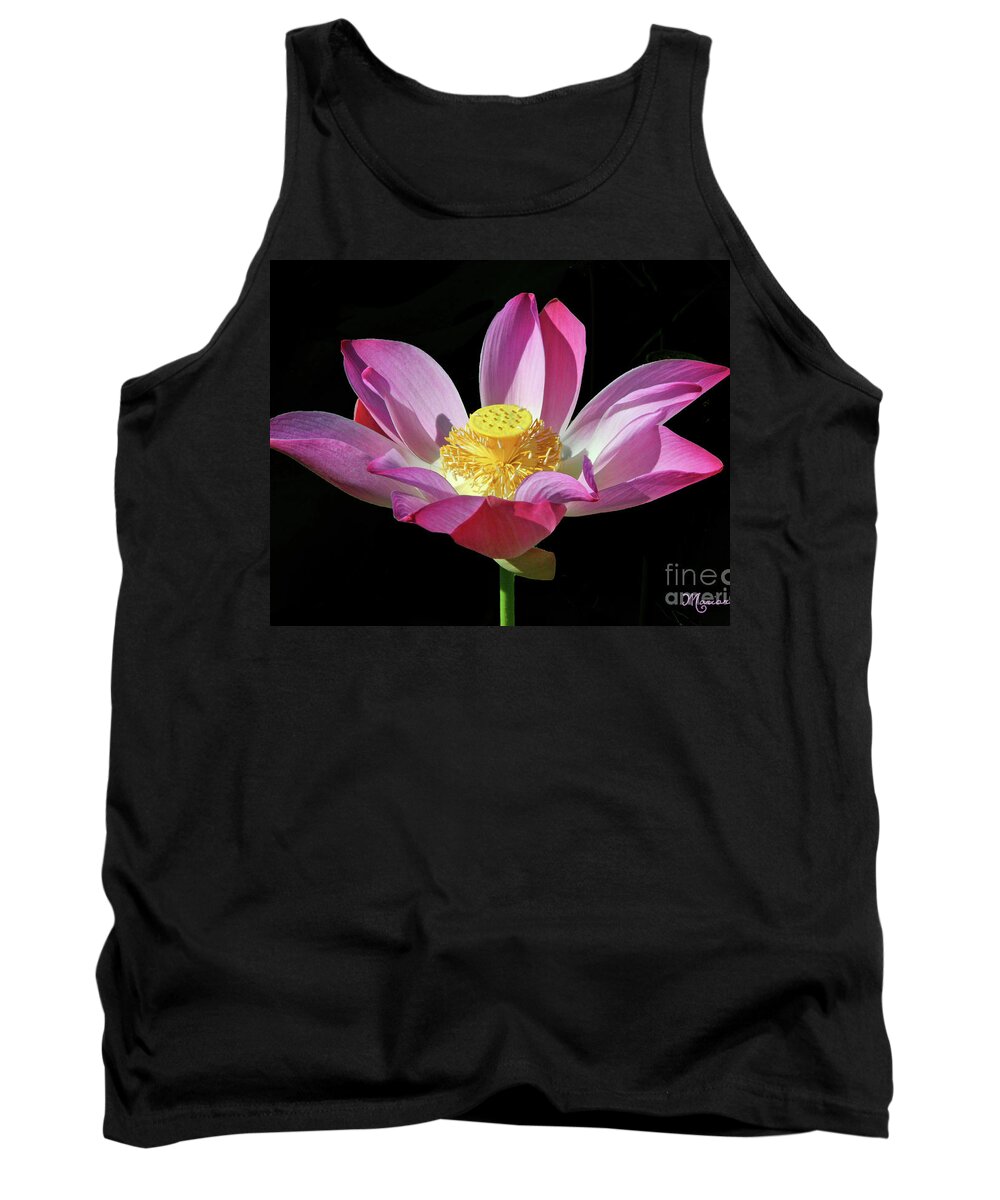 Nature Tank Top featuring the photograph Pink Lotus Flower by Mariarosa Rockefeller