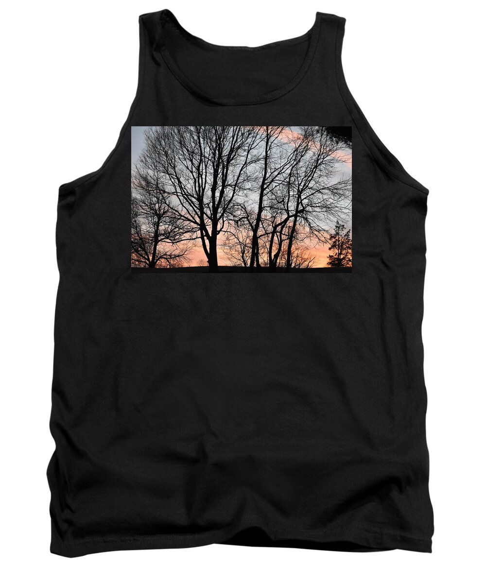 Trees Tank Top featuring the photograph Pink Sky by Cassidy Marshall