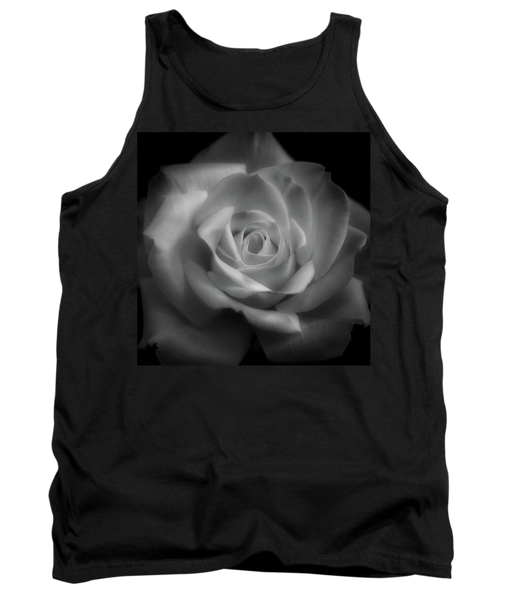 Rose Tank Top featuring the photograph Rose in black and white by Alessandra RC
