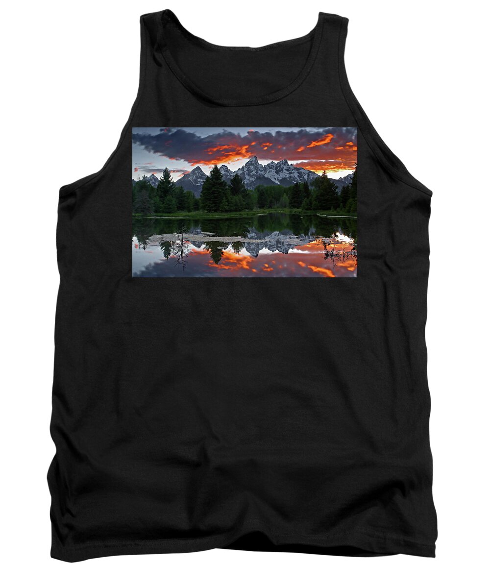 Sunset Tank Top featuring the photograph Schwabacher Landing Sunset by Ronnie And Frances Howard