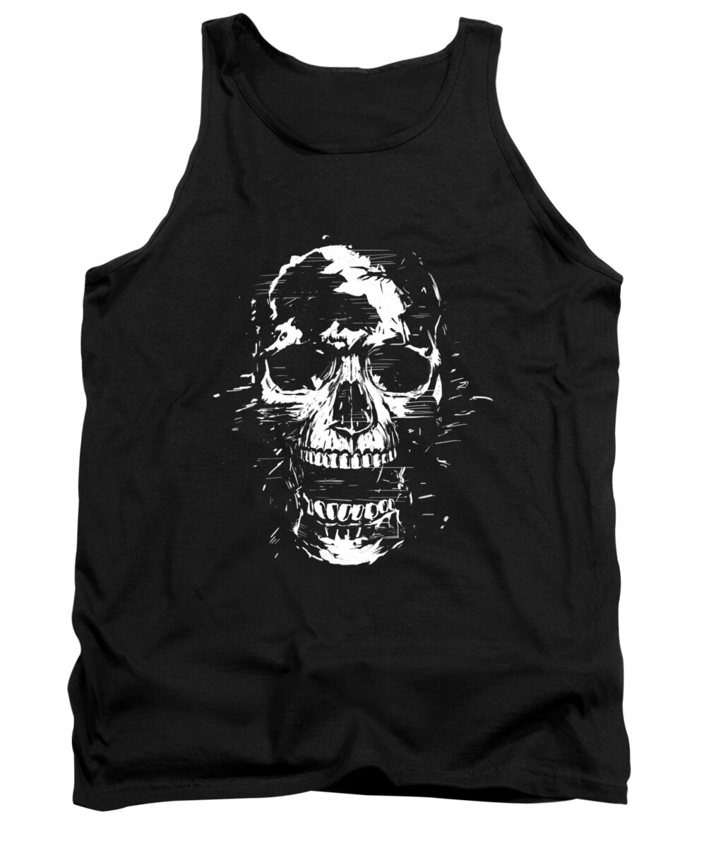 Skull Tank Top featuring the mixed media Scream II by Balazs Solti