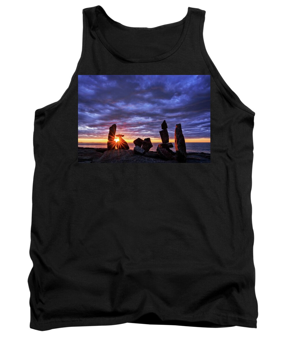 Standing Stone Tank Top featuring the photograph Standing Stone 1 Halibut Pt. by Michael Hubley