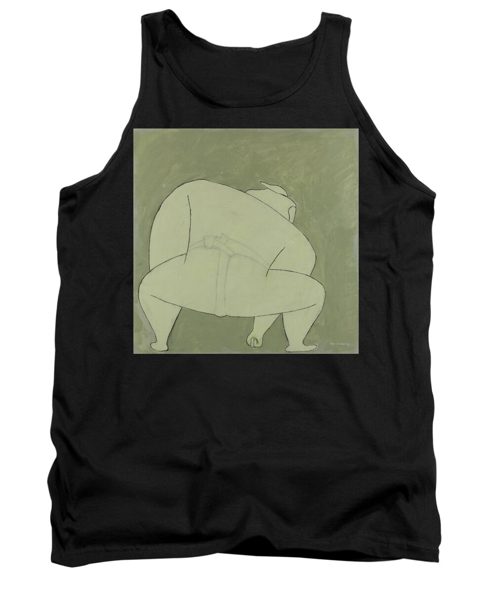 Figurative Tank Top featuring the painting Sumo Wrestler by Ben and Raisa Gertsberg
