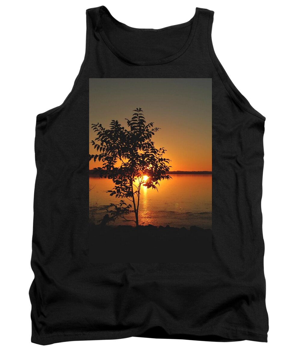 Sunset Tank Top featuring the digital art Sunset Painting by Sandra J's