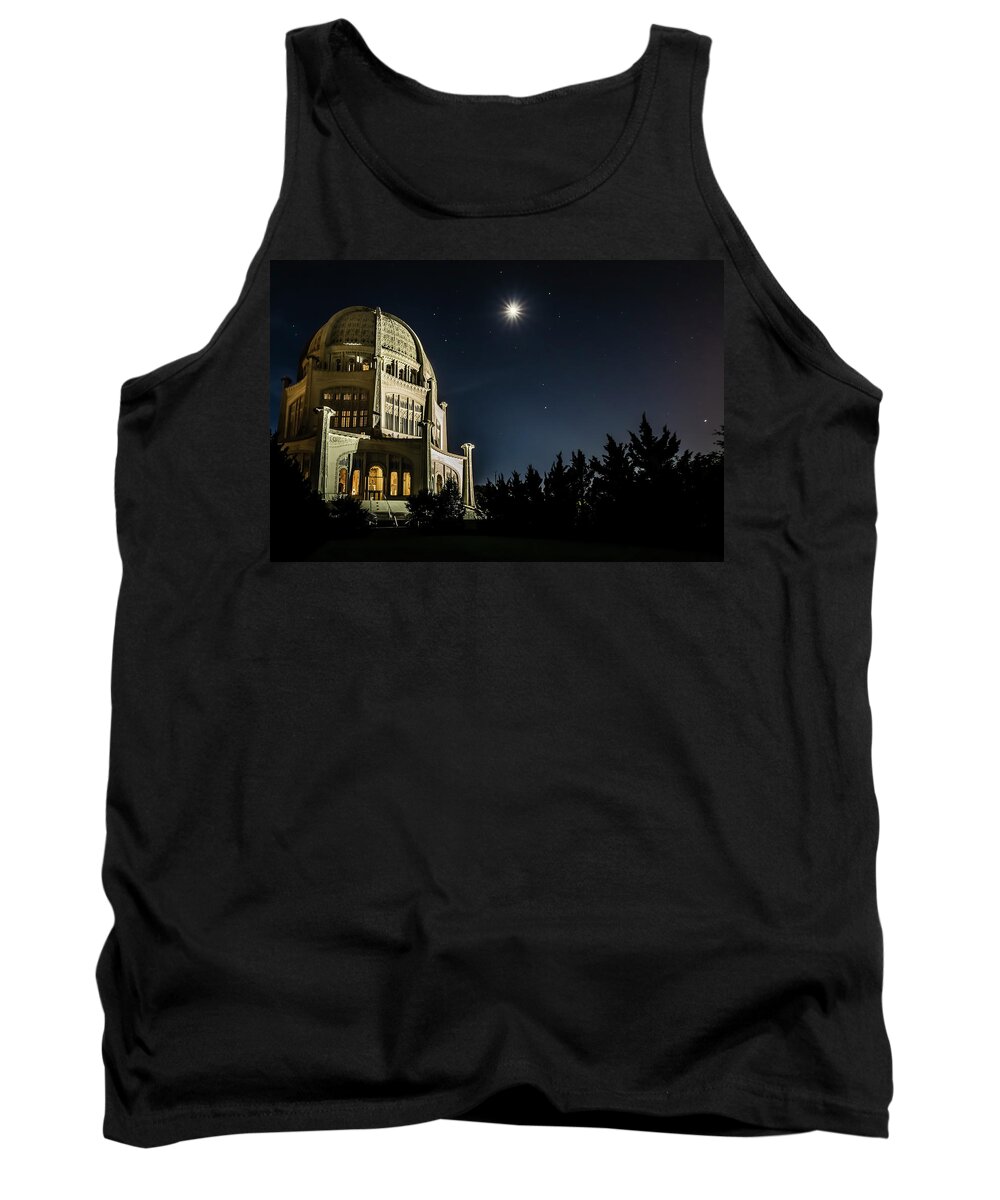 Bahai's Temple Tank Top featuring the photograph The Bahais Temple on a starry night by Sven Brogren