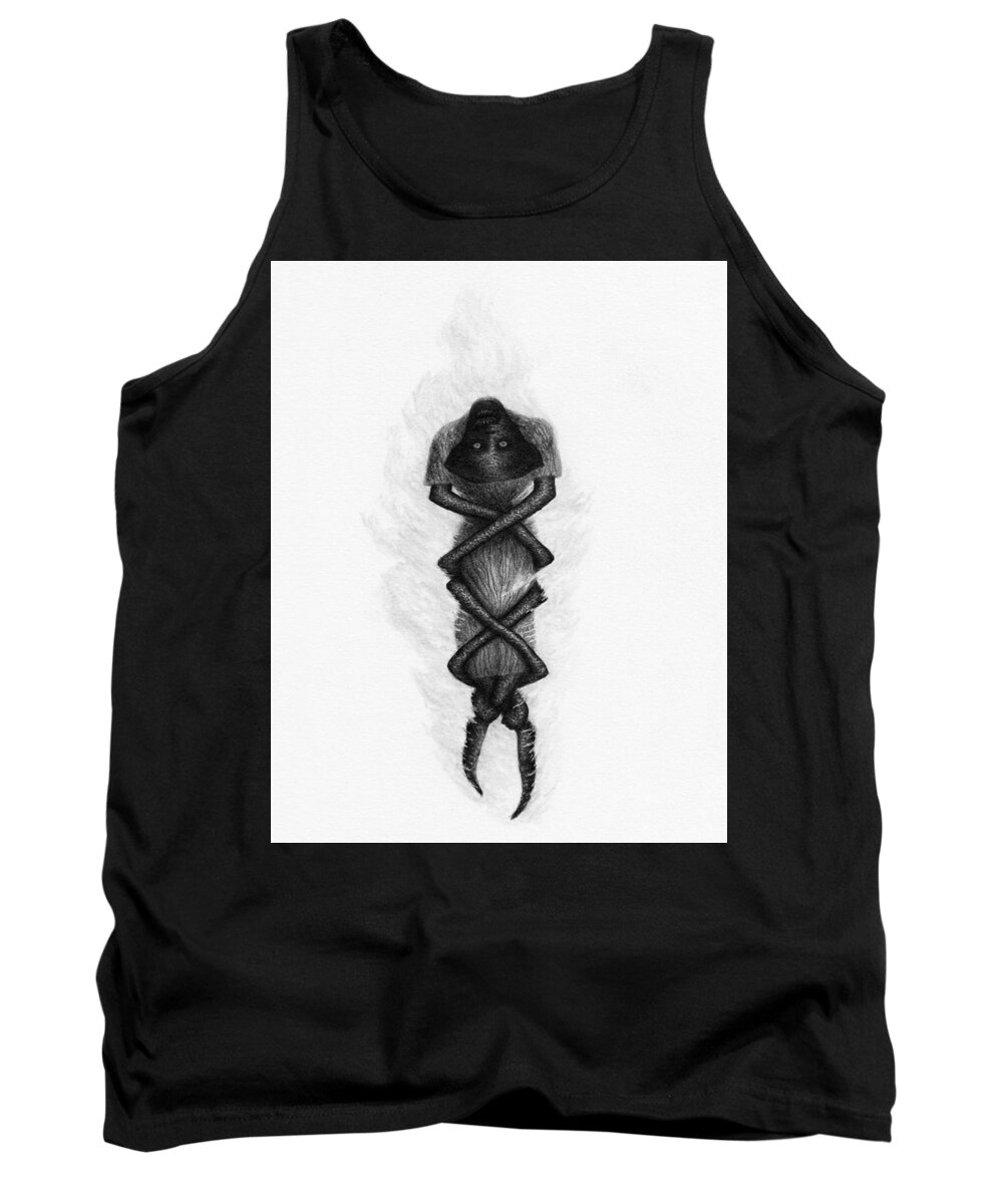 Horror Tank Top featuring the drawing The Deranged Nurse - Artwork by Ryan Nieves