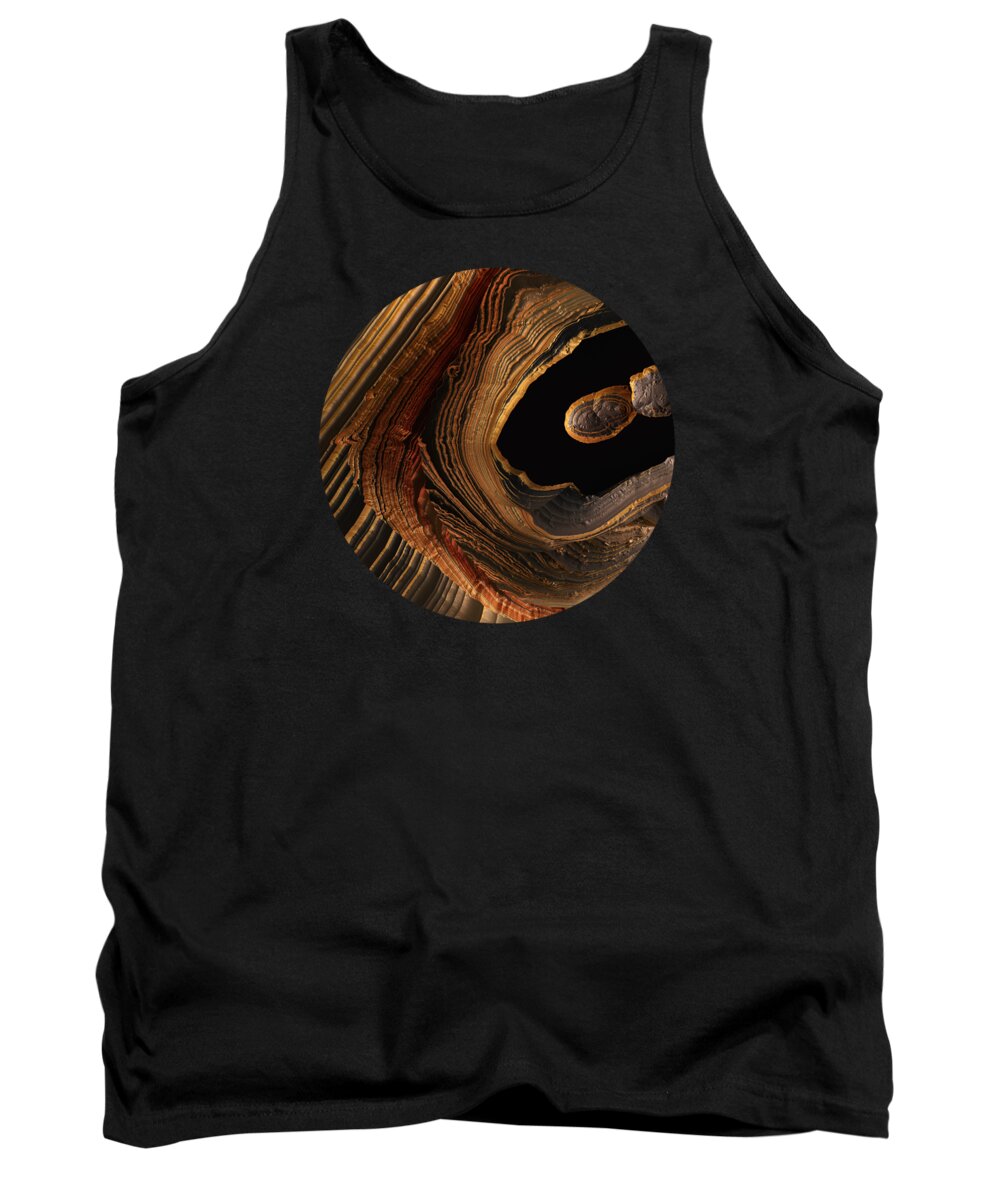 Digital Tank Top featuring the digital art Tiger's Eye Canyon by Spacefrog Designs