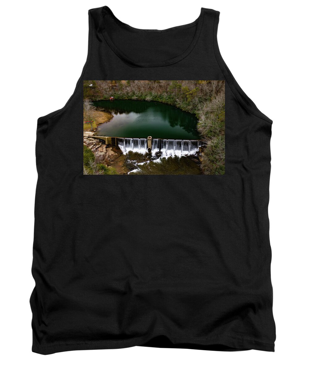 Steve Bunch Tank Top featuring the photograph Waterfalls from above by Steve Bunch