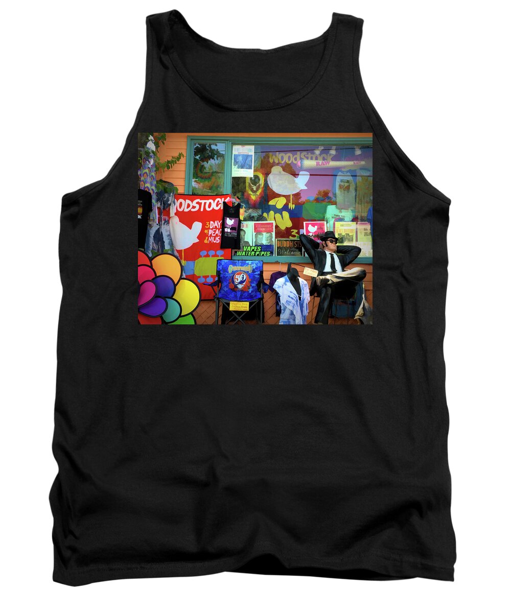 Woodstock Tank Top featuring the photograph Woodstock Peace and Love 3 by Nancy De Flon