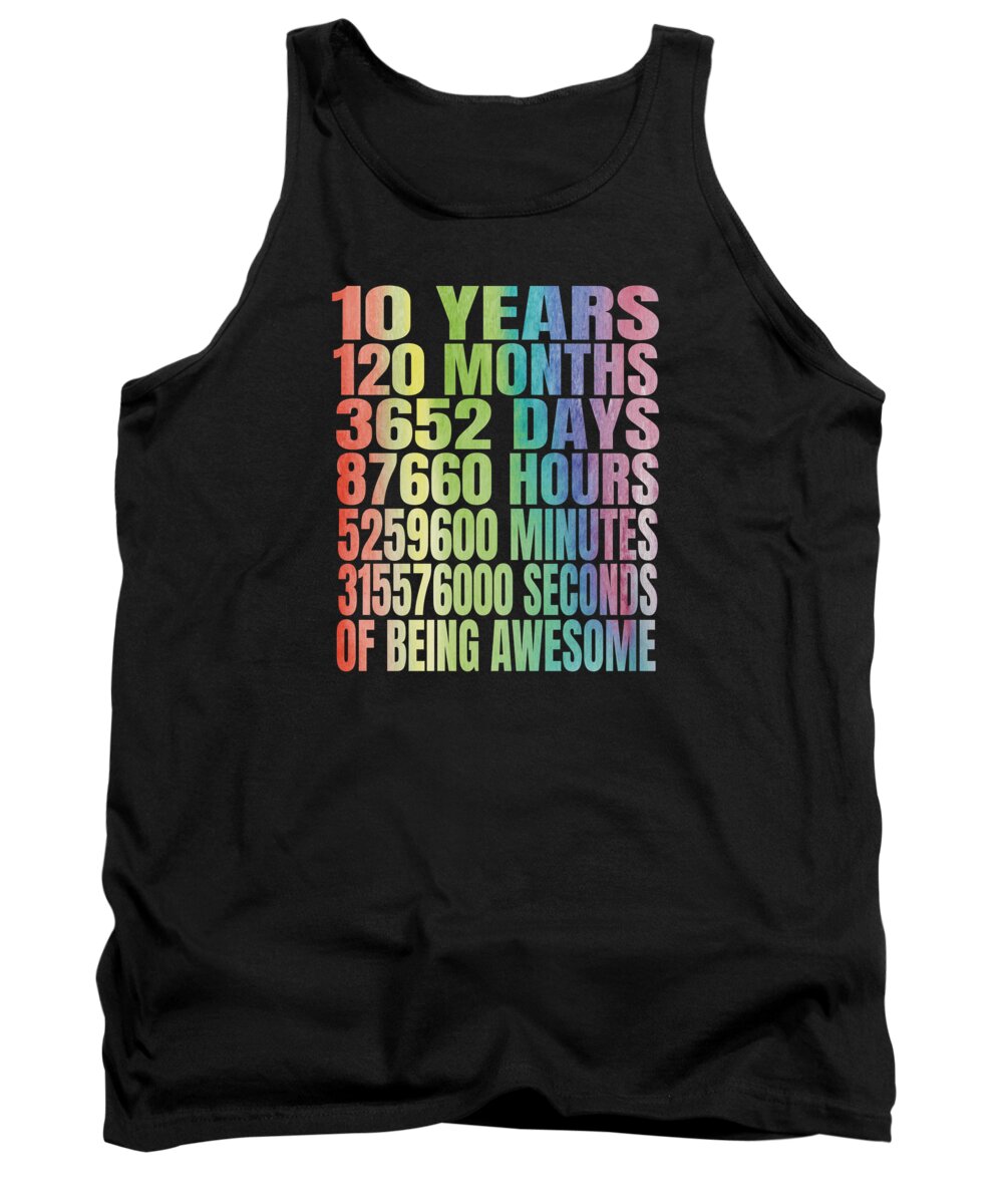 Cool Tank Top featuring the digital art 10th Birthday girl tshirt 10 years old party shirt by Art Grabitees