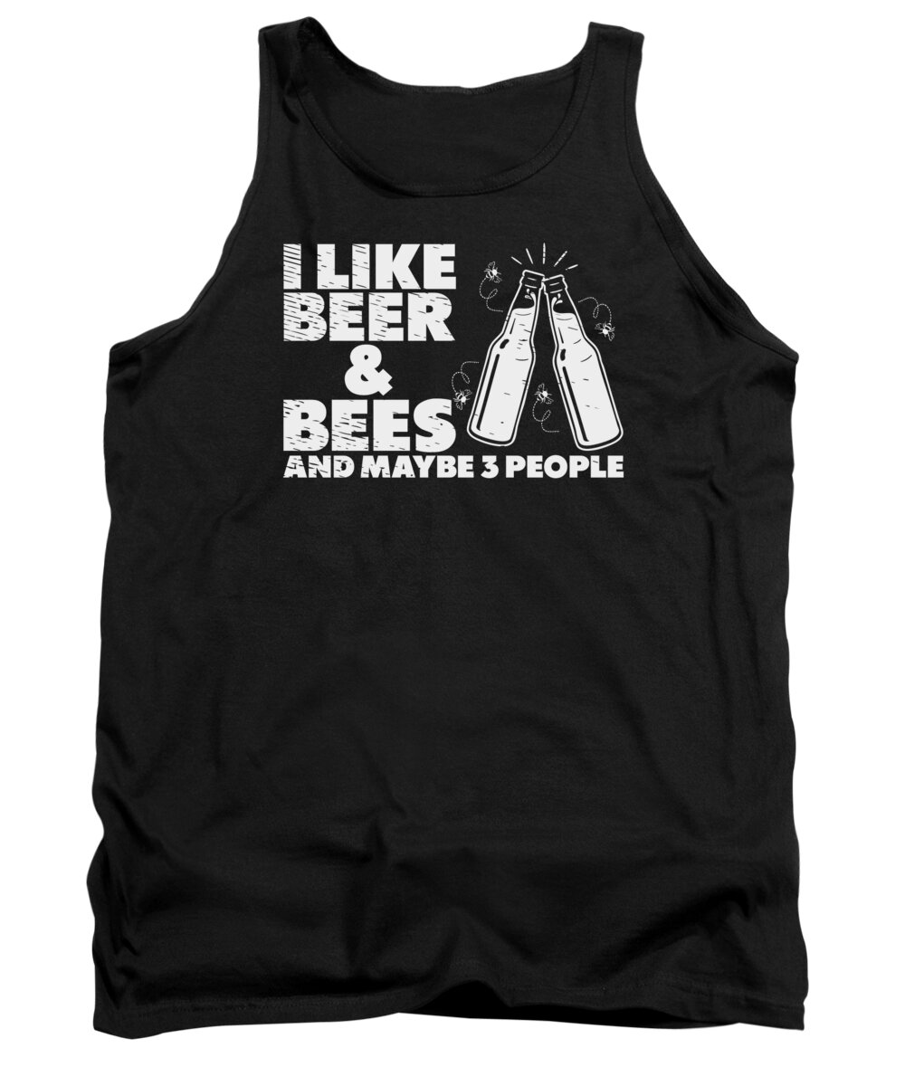 Beer Lover Tank Top featuring the digital art Beer Lover Bees Drinking Beers Pub Party #1 by Toms Tee Store
