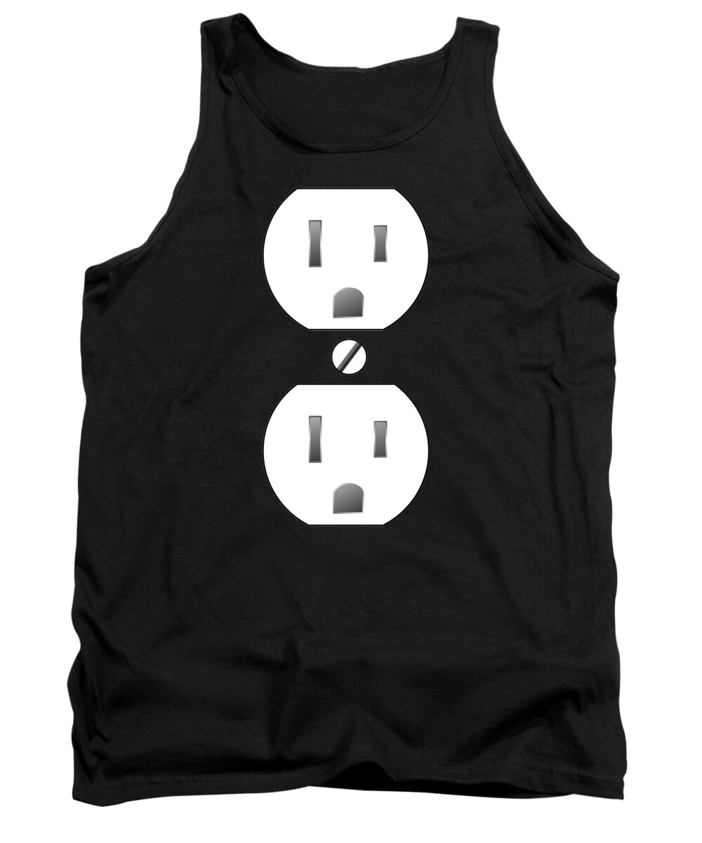 Halloween Tank Top featuring the digital art Electrical Outlet Halloween Costume #1 by Flippin Sweet Gear