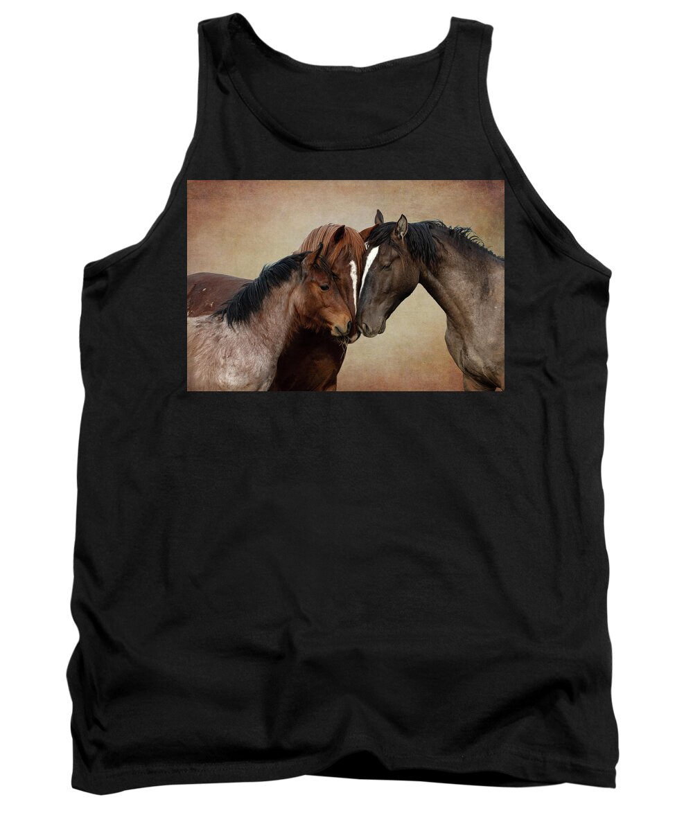 Wild Horses Tank Top featuring the photograph Family #1 by Mary Hone
