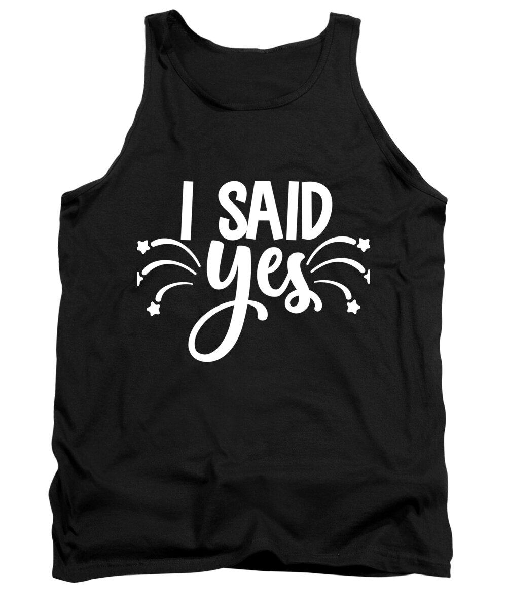 Bridesmaid Tank Top featuring the digital art I Said Yes by Jacob Zelazny