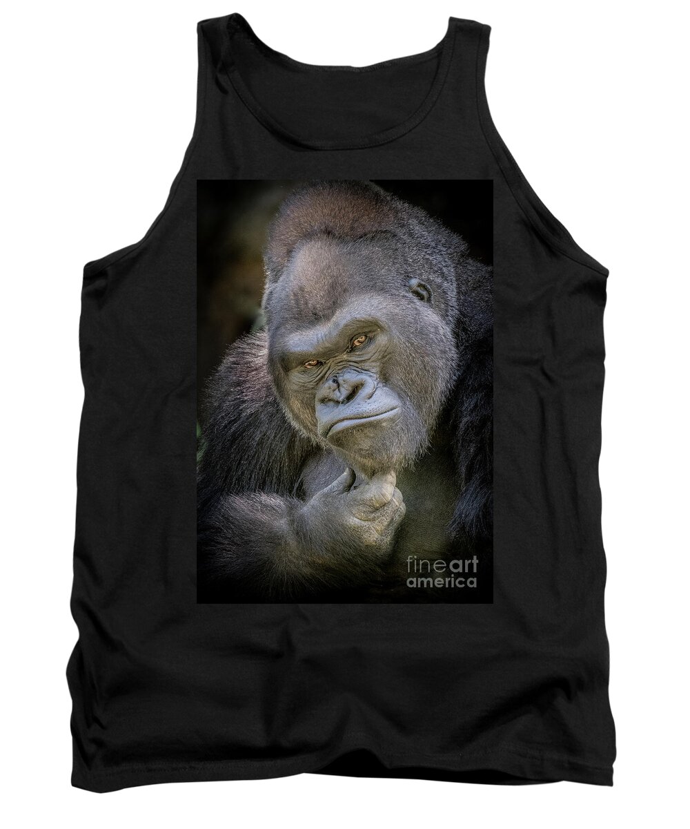 Ape Tank Top featuring the photograph The Thinker by John Hartung   ArtThatSmiles com