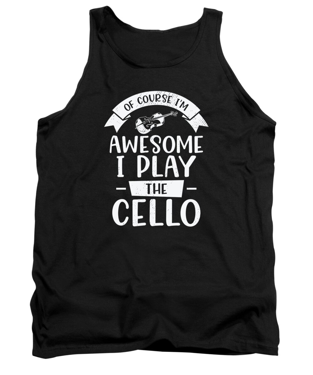 Music Tank Top featuring the digital art Music Cello Instrument Classical Music Cellist #2 by Toms Tee Store