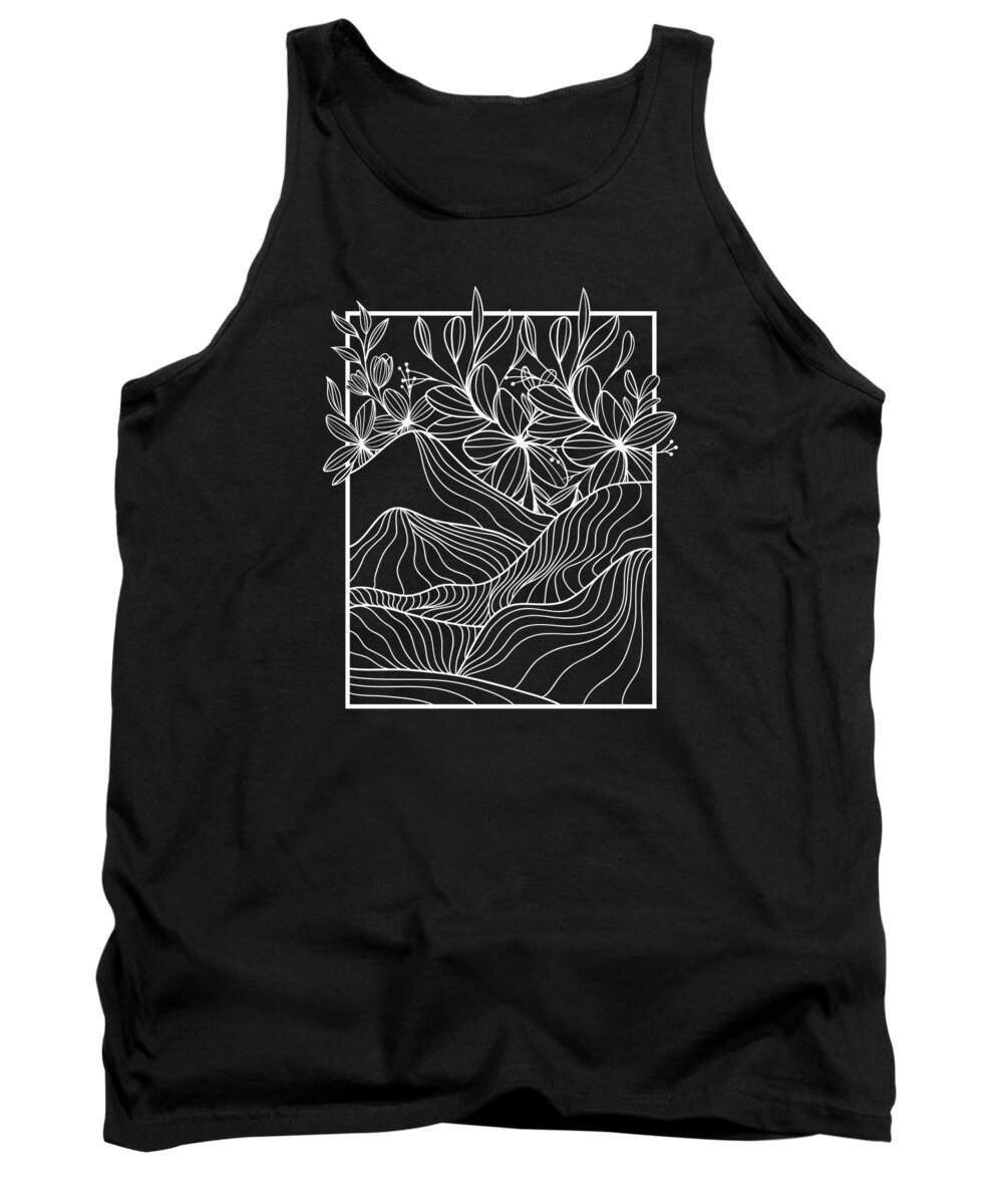 Nature Tank Top featuring the digital art Nature Lover Mountains Forest Hiking Hiker Adventure #2 by Toms Tee Store