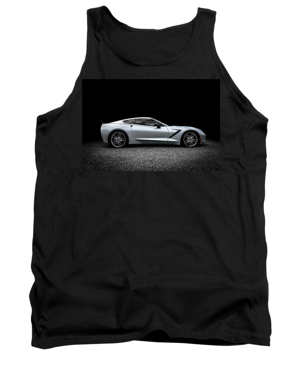 Corvette Tank Top featuring the digital art 2014 Corvette Stingray by Douglas Pittman