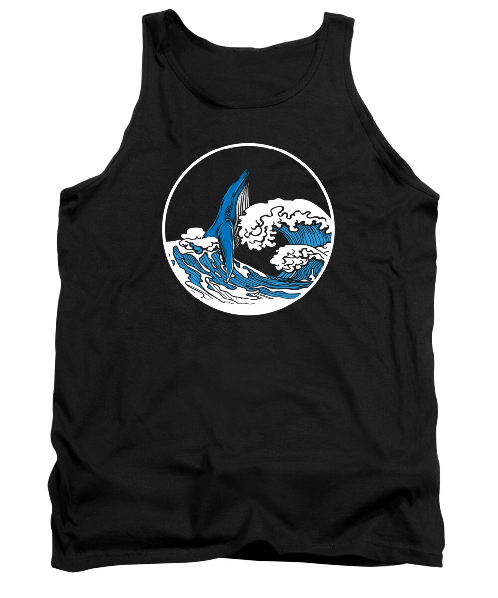 Whale Tank Top featuring the digital art Playful Hump Back Whale Aesthetic Design #3 by Toms Tee Store