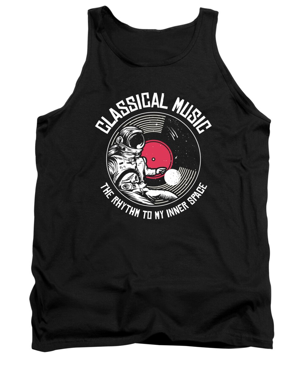Space Tank Top featuring the digital art Space Astronaut Classical Music Astronomy Vinyl Record #3 by Toms Tee Store