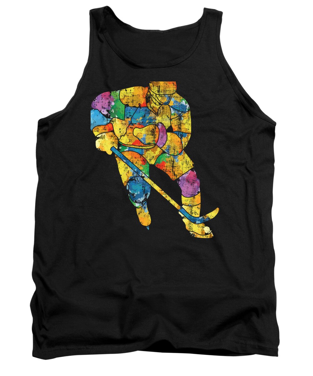 Ice Skating Tank Top featuring the digital art Ice Hockey Player Winter Sports Skater Gift #33 by Haselshirt