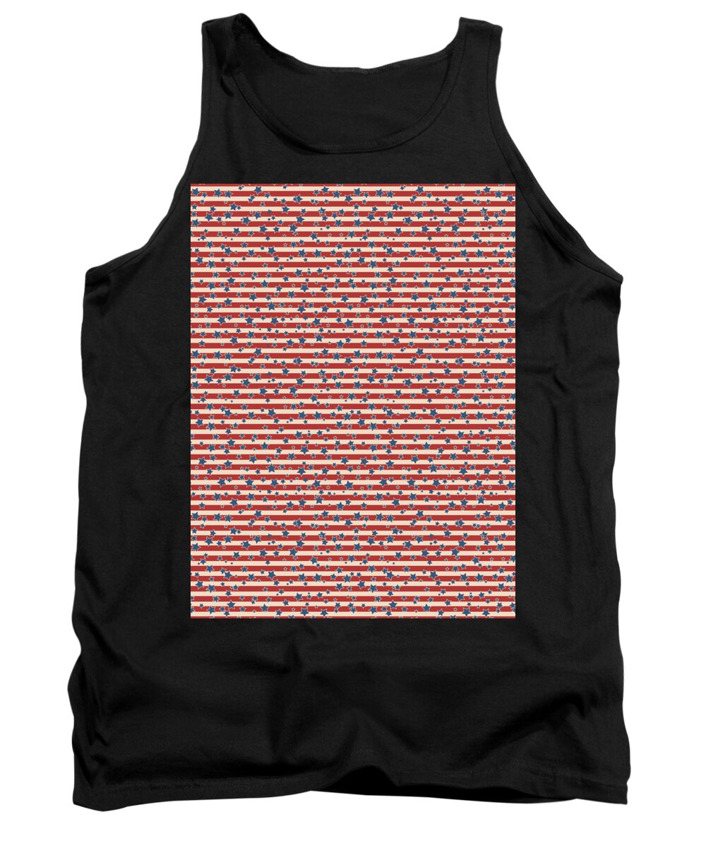 Patriotism Tank Top featuring the digital art Patriotic Pattern United States Of America USA #38 by Mister Tee