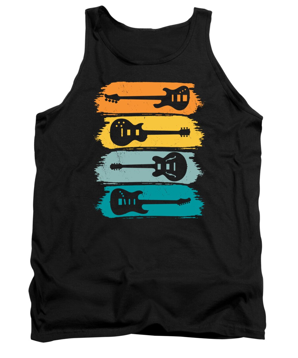 Electric Guitar Tank Top featuring the digital art Guitar Electric Guitar Blues Jazz Bass Instruments #4 by Toms Tee Store