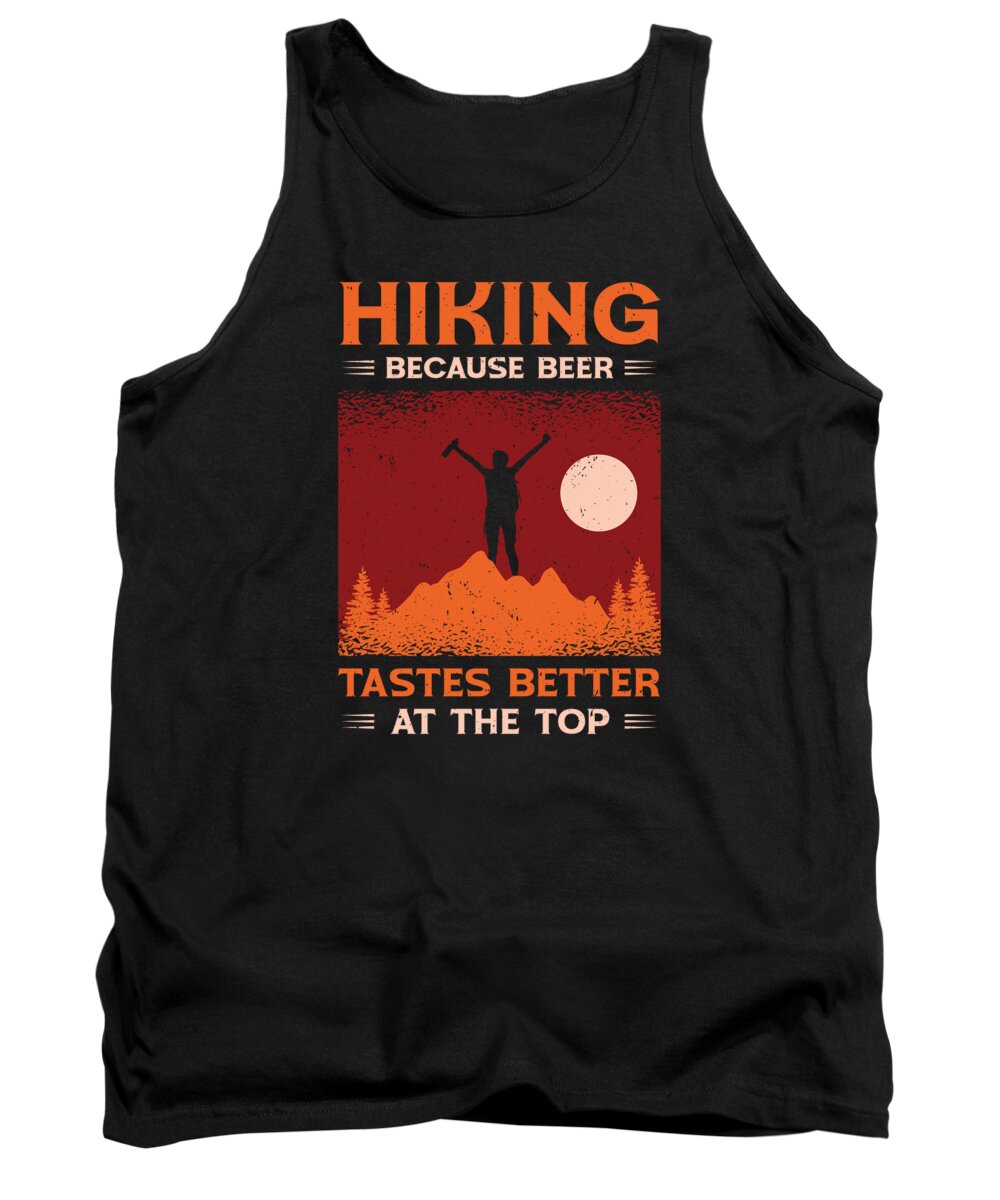 Hiking Tank Top featuring the digital art Hiking Camping Mountain Hiker #4 by Toms Tee Store
