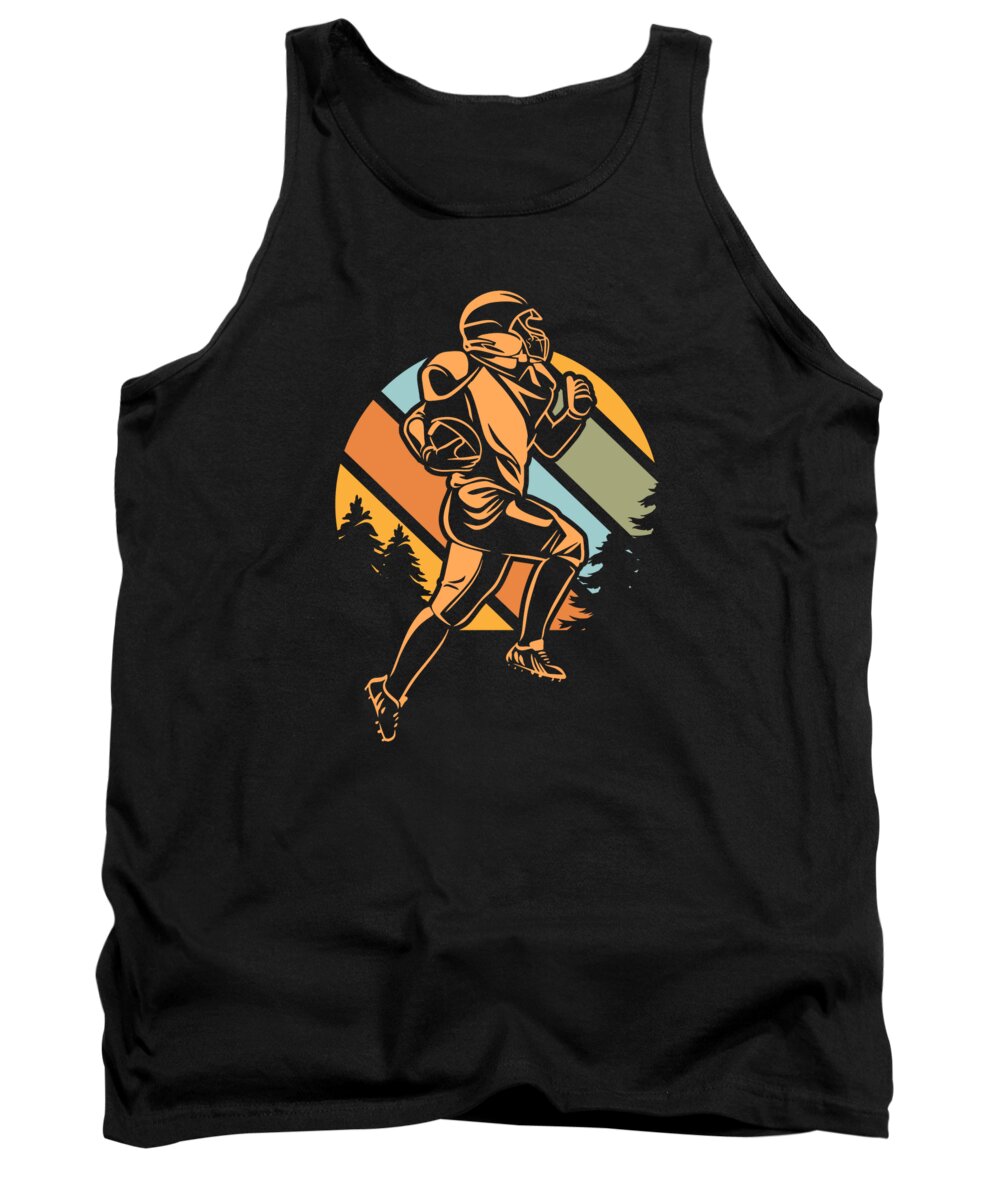 Football Tank Top featuring the digital art Retro Vintage American Football Sports Football Player #4 by Toms Tee Store