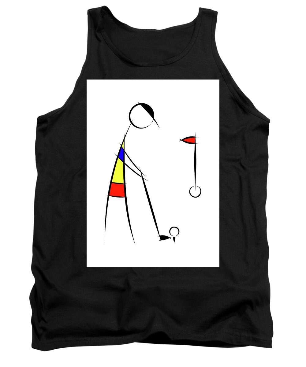 Neoplasticism Tank Top featuring the digital art Golf by Pal Szeplaky