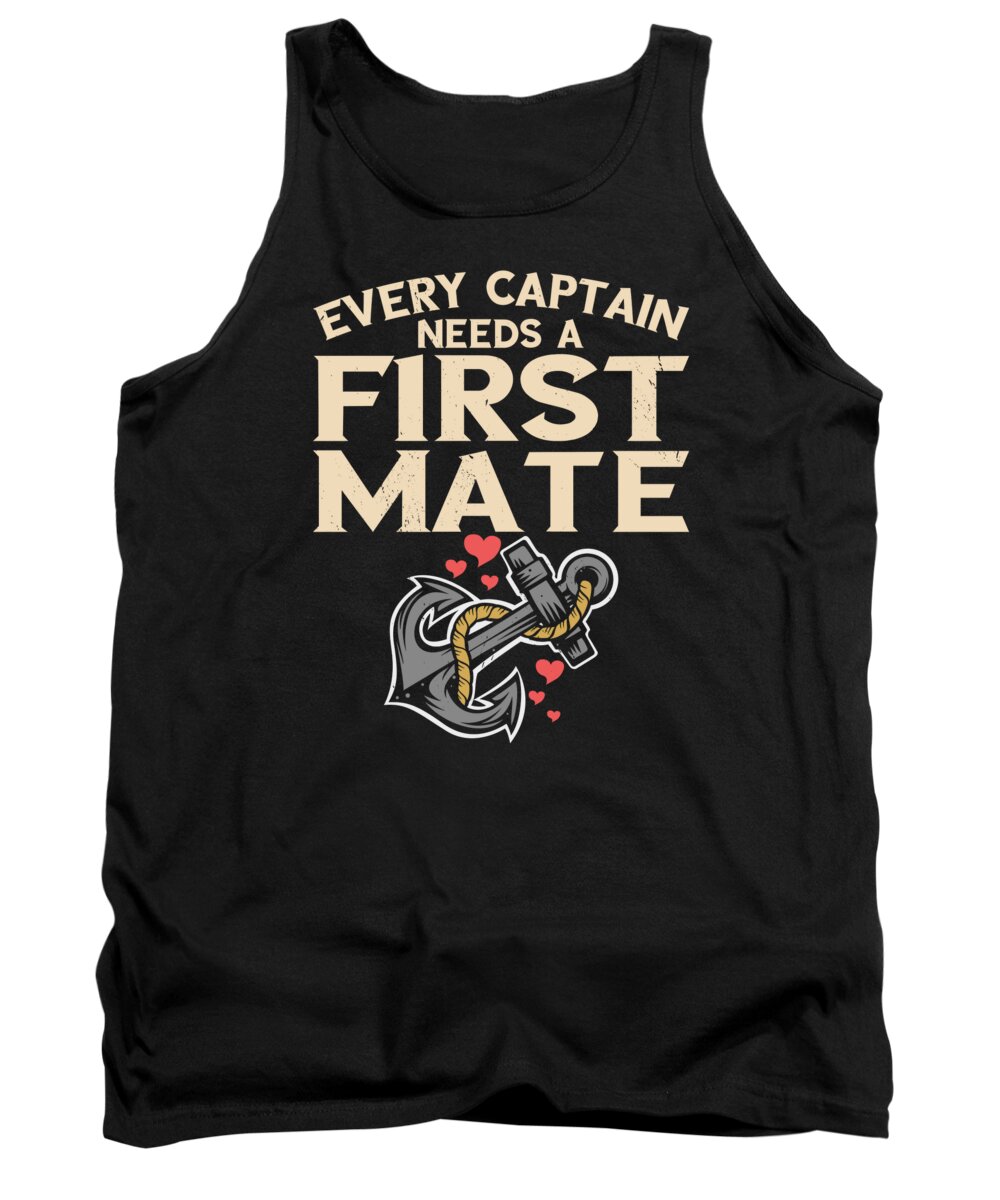 Boat Tank Top featuring the digital art Boat Owner Boating Sailing First Mate Captain Pontoon #5 by Toms Tee Store