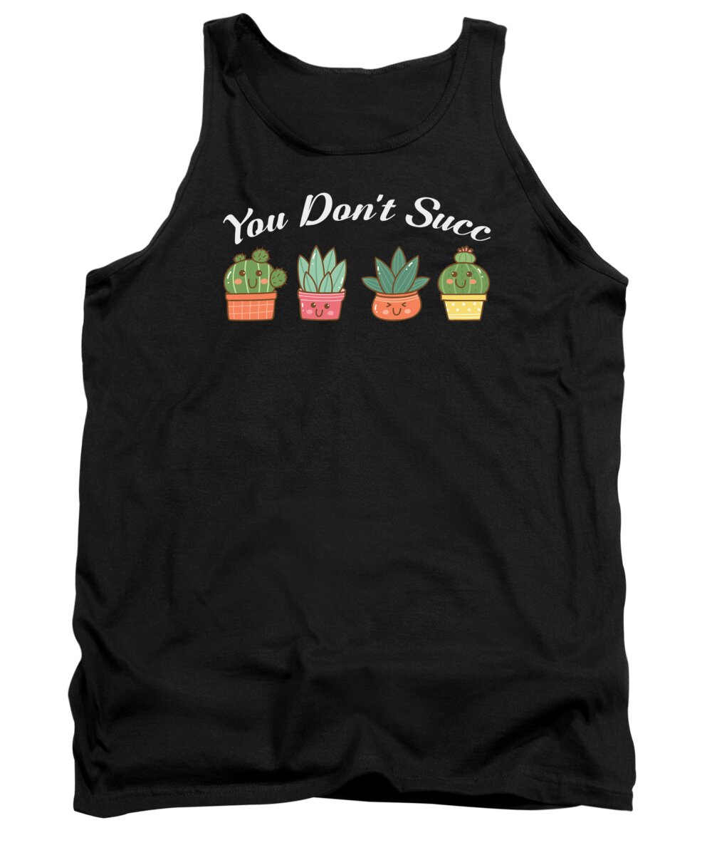 Succulents Tank Top featuring the digital art Plant Lover Cute Succulents Cacti Plants #5 by Toms Tee Store