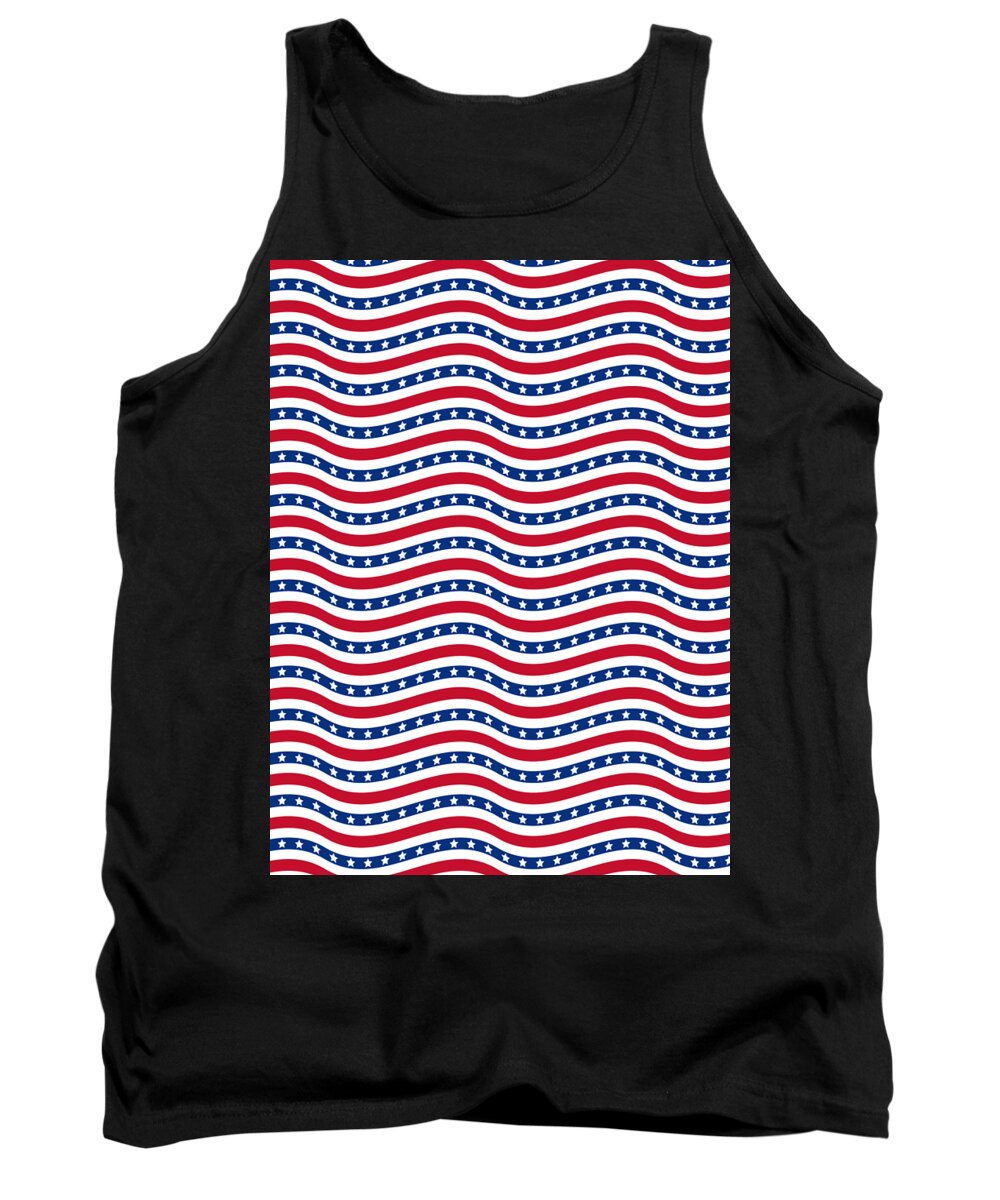 Patriotism Tank Top featuring the digital art Patriotic Pattern United States Of America USA #58 by Mister Tee