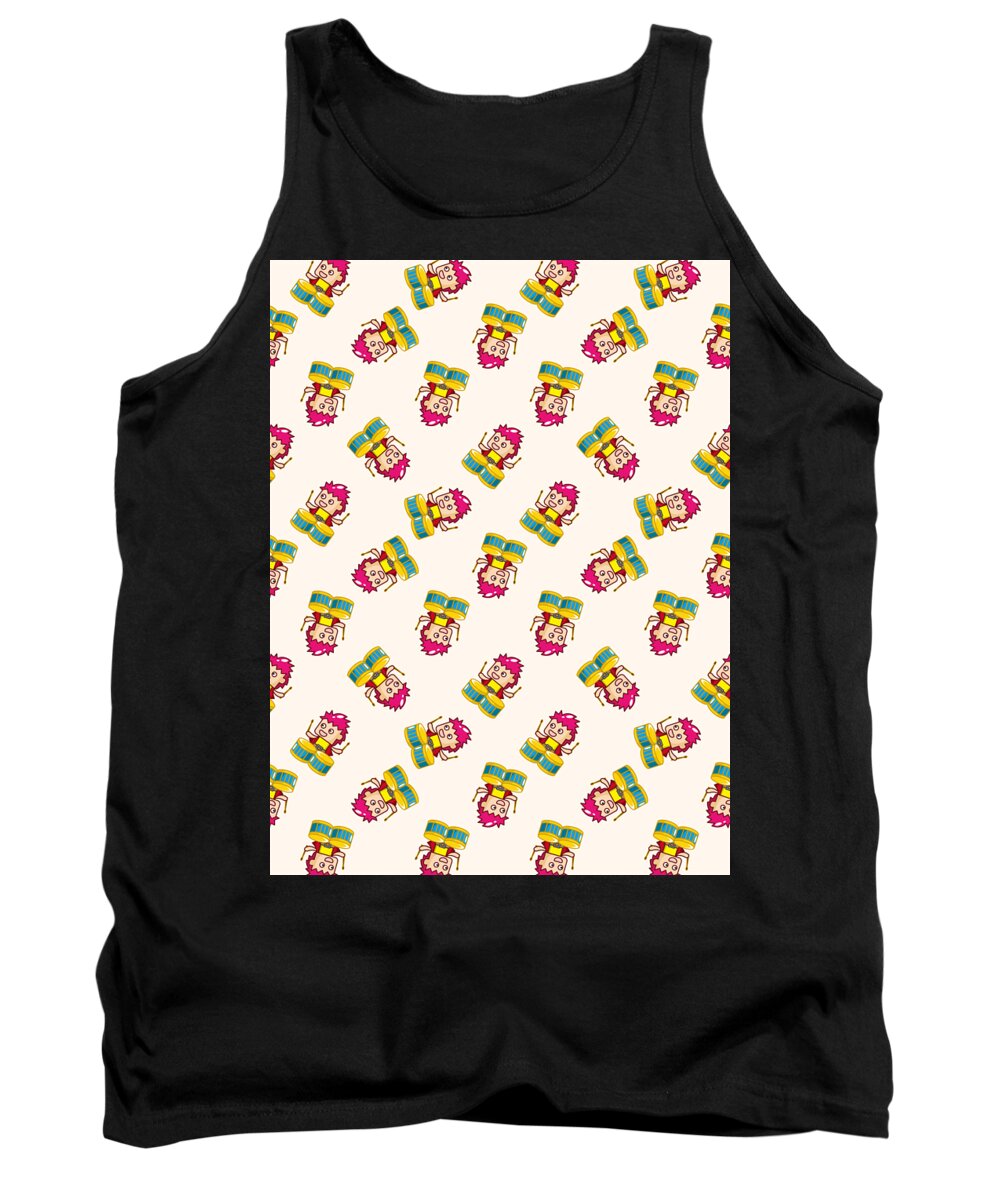 Drummer Tank Top featuring the digital art Drummer Pattern Drums Musician Percussion Music #7 by Mister Tee