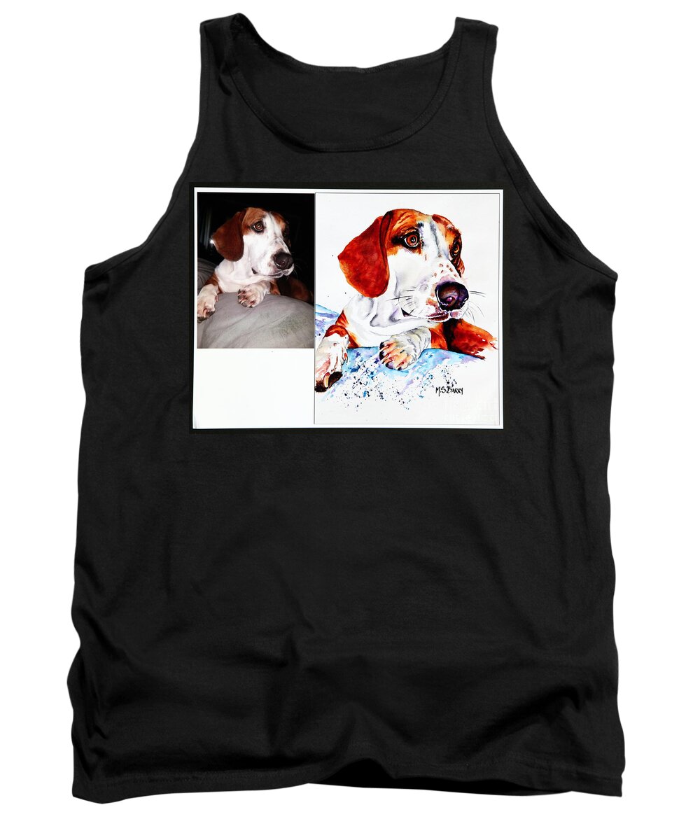  Tank Top featuring the painting Pet Portrait Commission #9 by Maria Barry