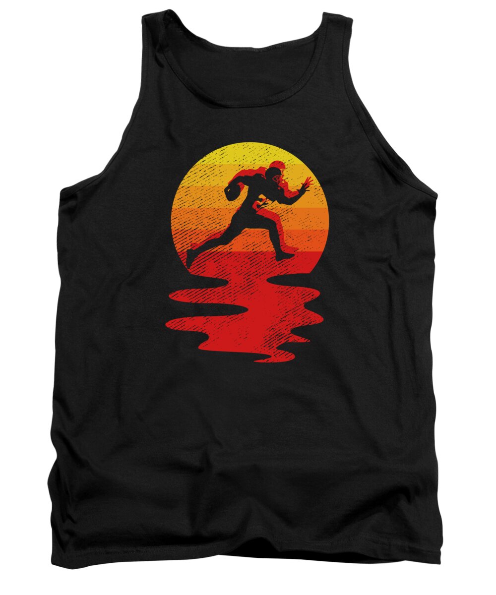 Football Tank Top featuring the digital art Retro Vintage American Football Sports Football Player #7 by Toms Tee Store