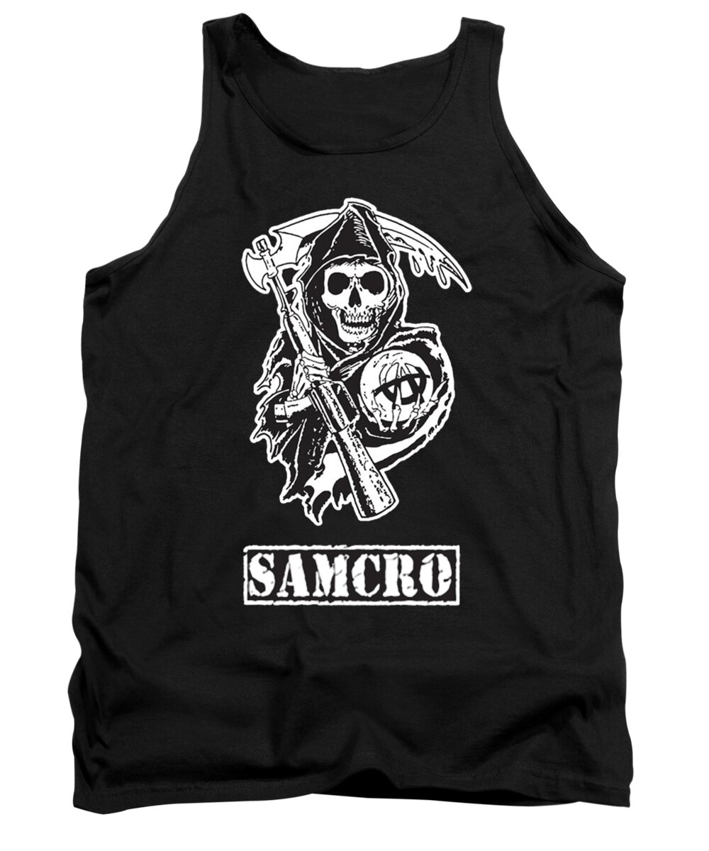Sons Of Anarchy Samcro Sam Crow Tank Top featuring the digital art SONS OF ANARCHY SAMCRO Sam Crow #7 by Kivadogabaki Kivadogabaki