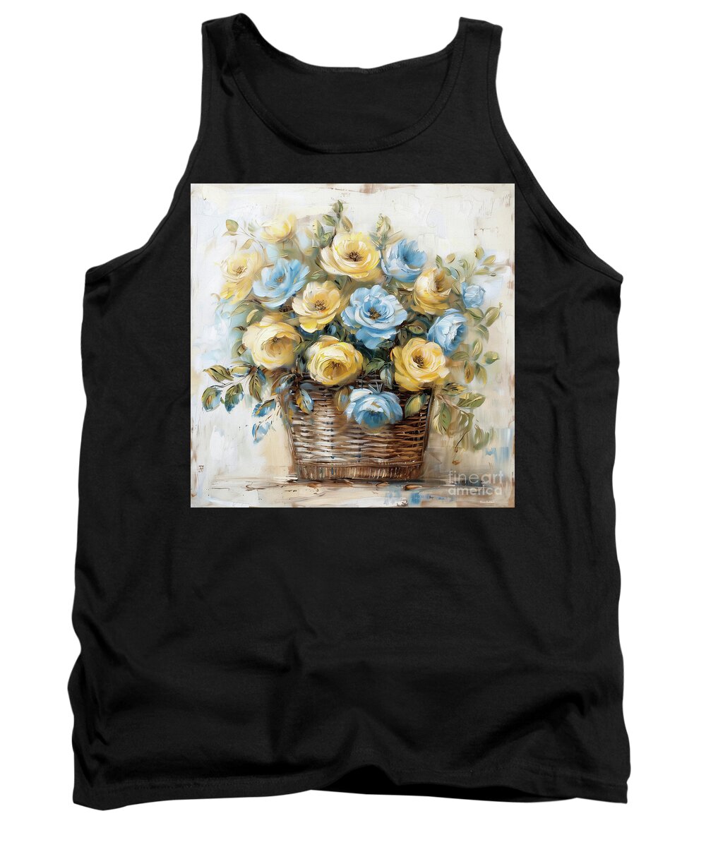 Flowers Tank Top featuring the painting A Basket Of Roses by Tina LeCour