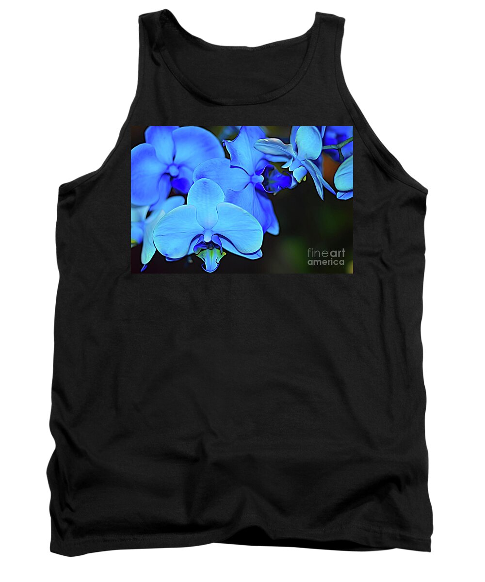 Orchids Tank Top featuring the photograph A Blue Kiss by Diana Mary Sharpton