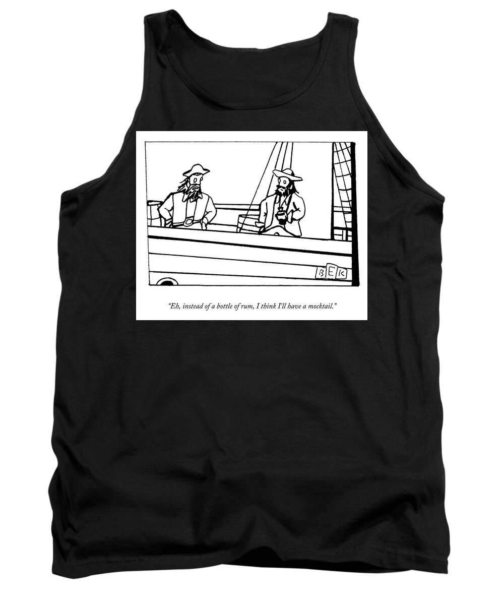 eh Tank Top featuring the drawing A Bottle of Rum by Bruce Eric Kaplan