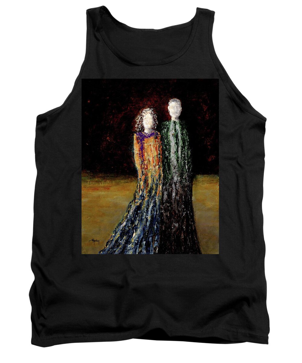 Violet Tank Top featuring the painting A Minute and a Lifetime by Cindy Johnston