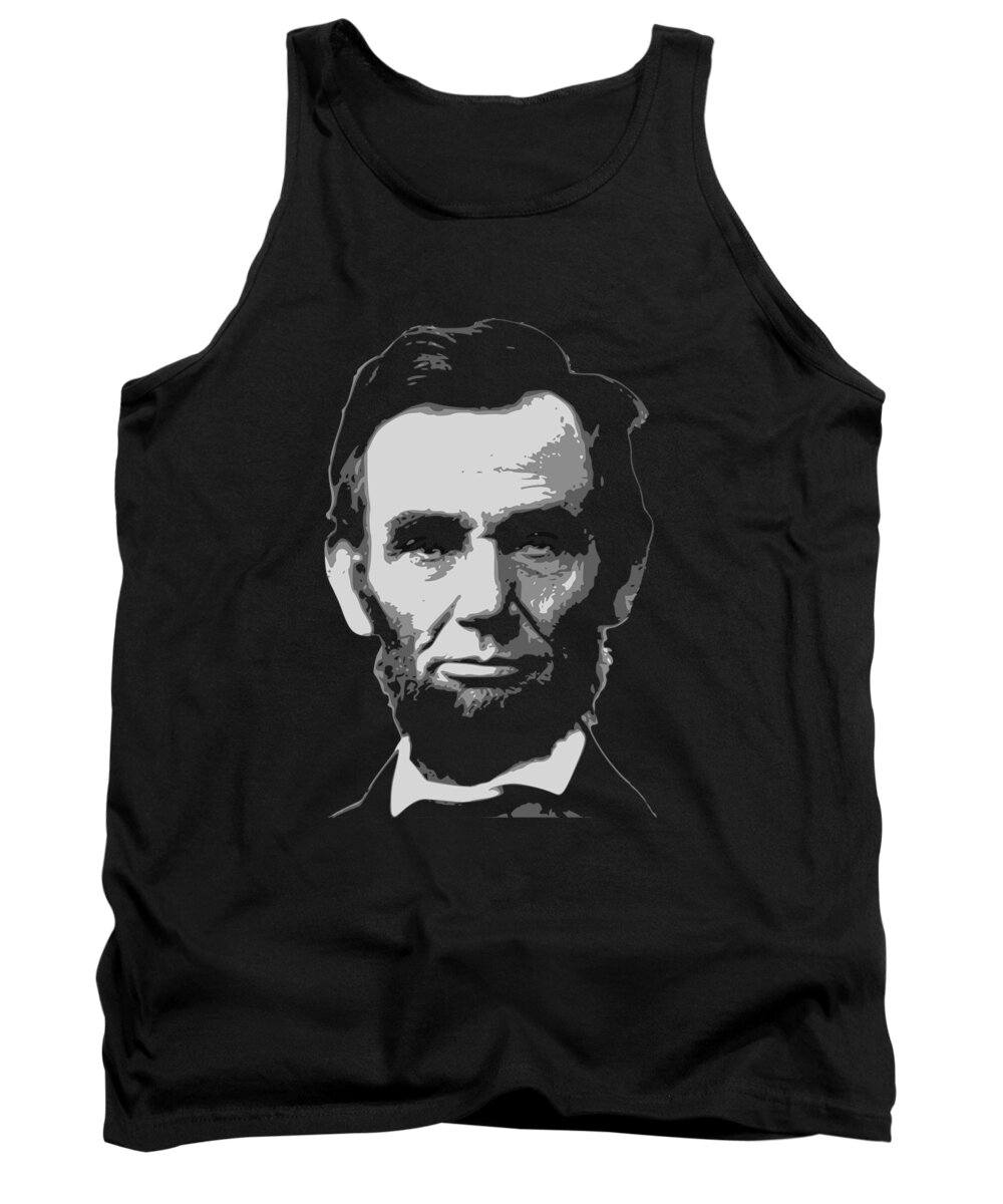 Abraham Tank Top featuring the digital art Abraham Lincoln Black and White by Filip Schpindel