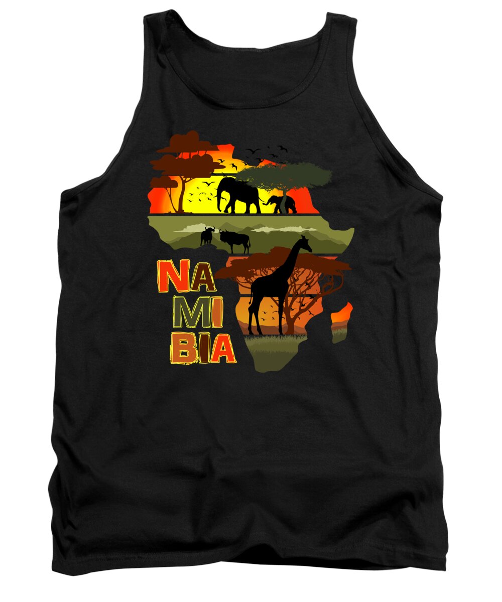 Africa Tank Top featuring the digital art Africa Sunset Namibia by Filip Schpindel