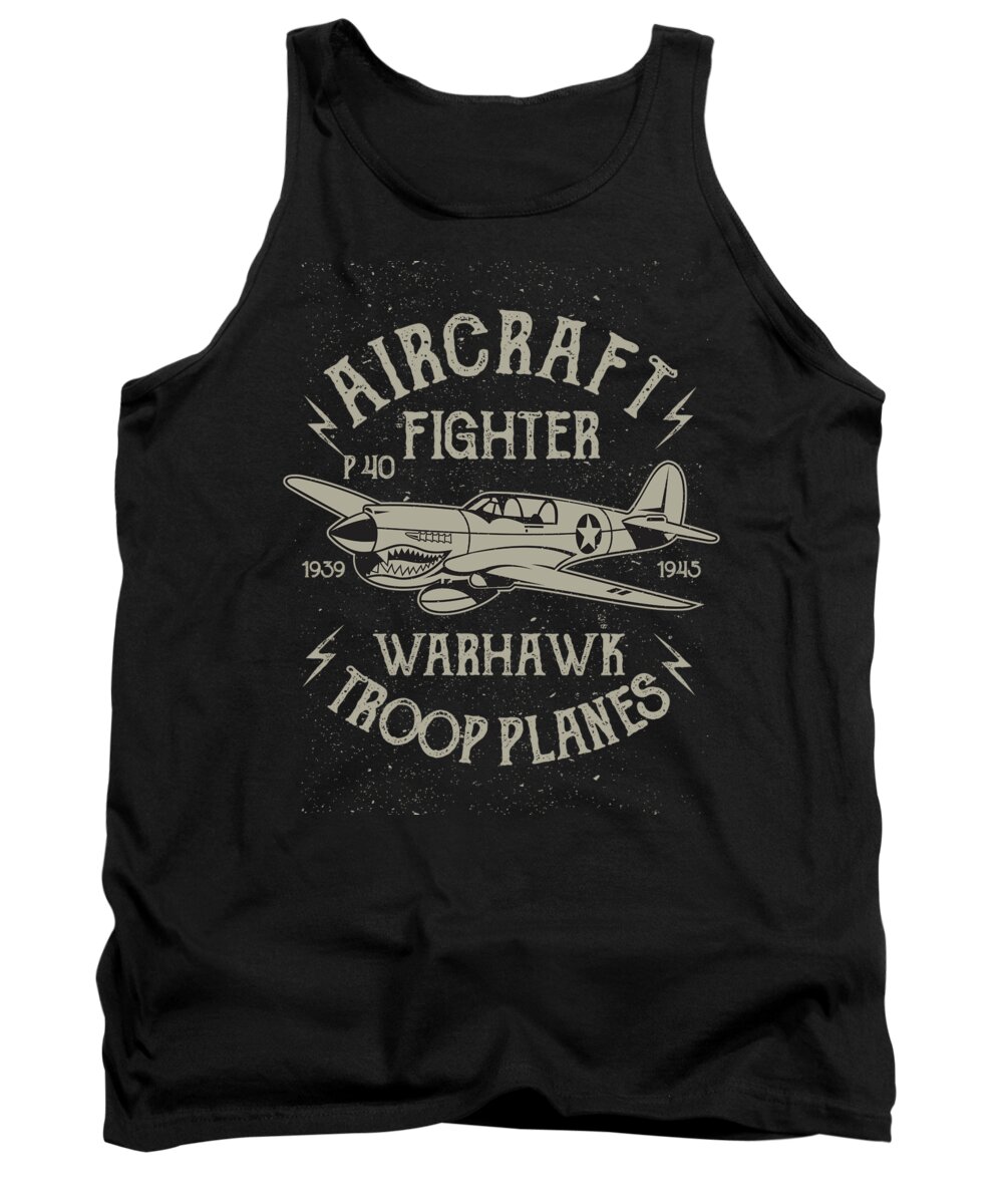 Air Force Tank Top featuring the digital art Aircraft Fighter Warhawk Troop Planes by Jacob Zelazny