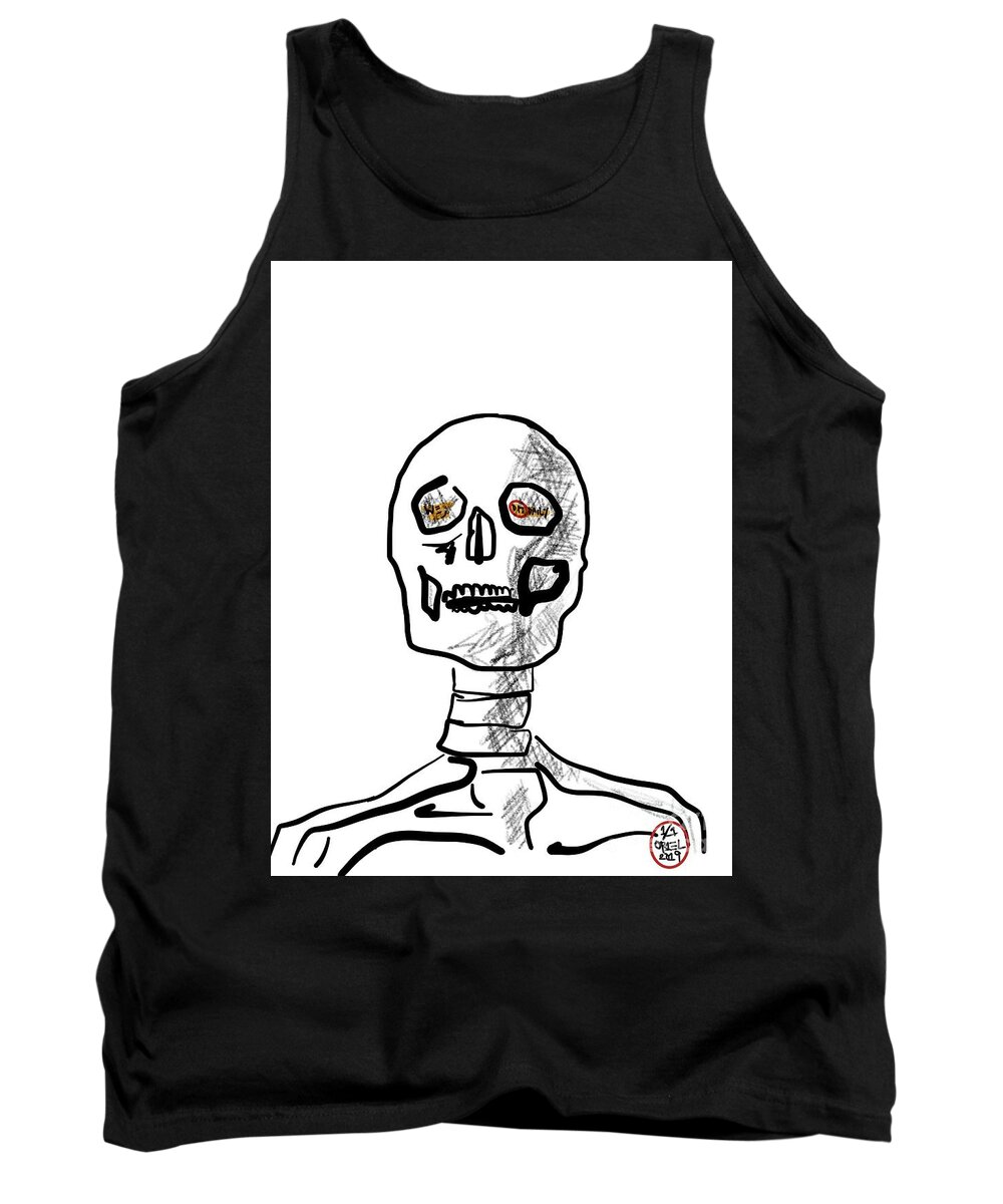  Tank Top featuring the mixed media Anatomy 101 by Oriel Ceballos