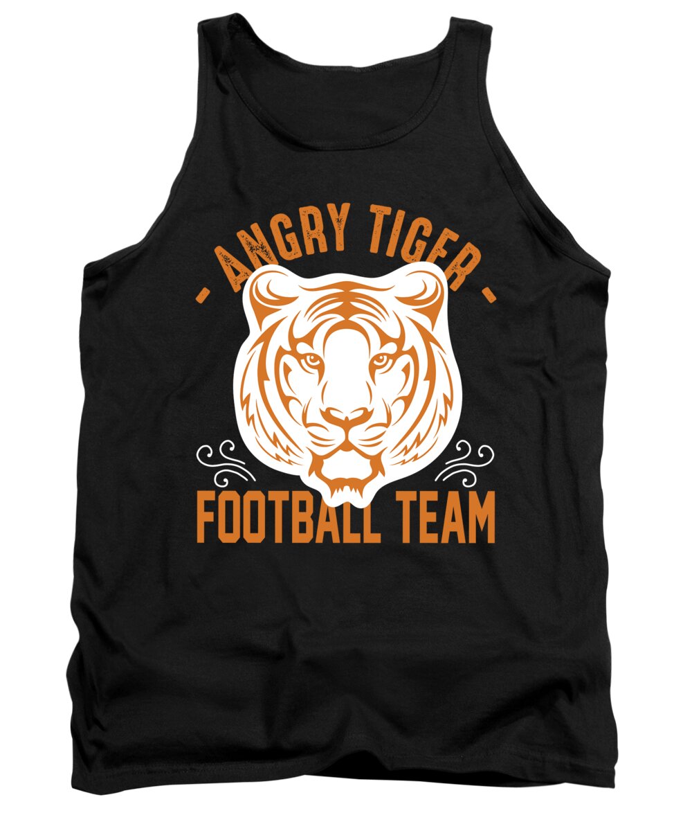American Football Tank Top featuring the digital art Angry tiger football team by Jacob Zelazny