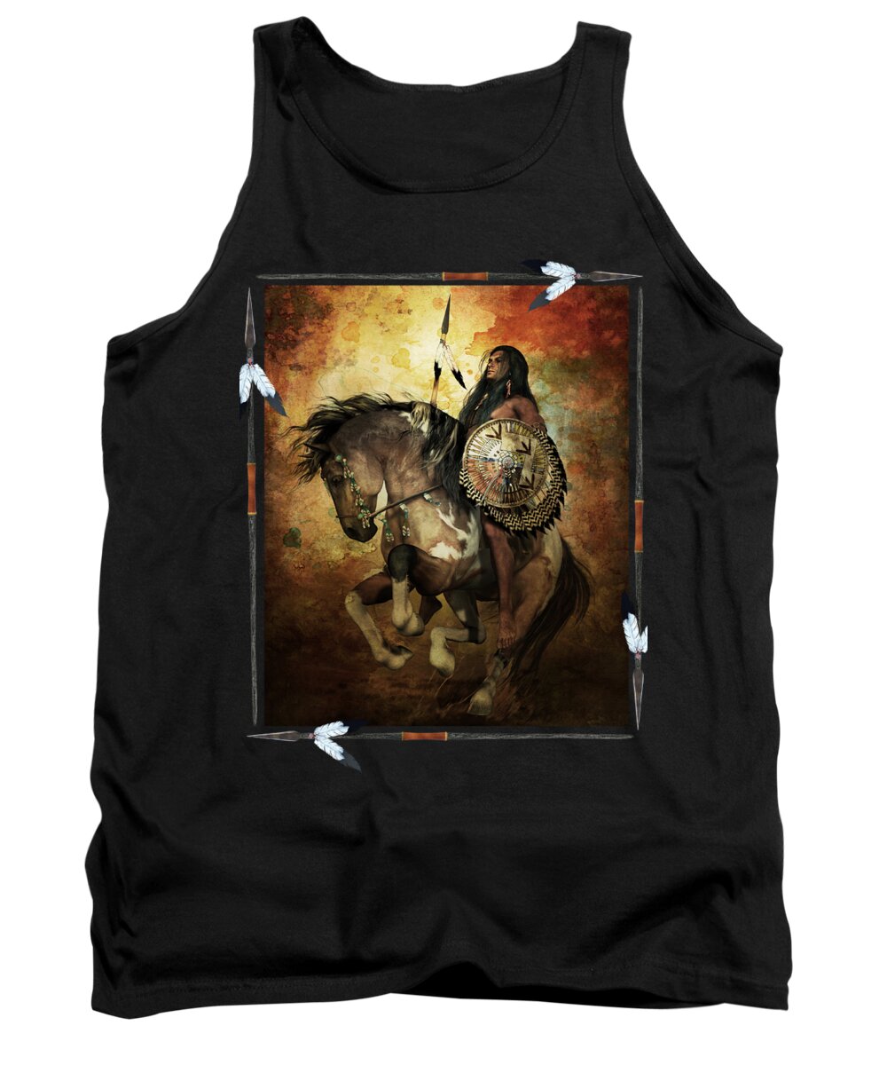 Courage Tank Top featuring the digital art Warrior by Shanina Conway